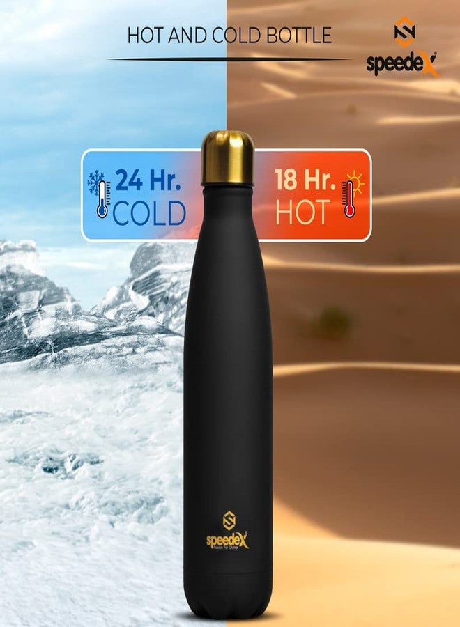 SPEEDEX Thermos Bottle - 500 ML Vacuum Insulated Stainless Steel for Kids, Men, Women - Thermosteel Bottle Ideal for School, Office, Travel Flask for Hot & Cold Beverages - Black Colour - Image 4